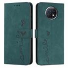 For Xiaomi Redmi Note 9T Skin Feel Heart Pattern Leather Phone Case(Green) - 1