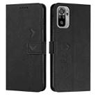 For Xiaomi Redmi Note 10 4G/Note 10s Skin Feel Heart Pattern Leather Phone Case(Black) - 1