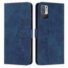 For Xiaomi Redmi Note 10 5G Skin Feel Heart Pattern Leather Phone Case(Blue) - 1