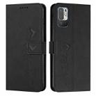 For Xiaomi Redmi Note 10 5G Skin Feel Heart Pattern Leather Phone Case(Black) - 1