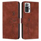 For Xiaomi Redmi Note 10 Pro Skin Feel Heart Pattern Leather Phone Case(Brown) - 1
