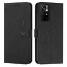 For Xiaomi Redmi Note 11 5G Skin Feel Heart Pattern Leather Phone Case(Black) - 1