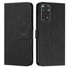 For Xiaomi Redmi Note 11 Global Skin Feel Heart Pattern Leather Phone Case(Black) - 1