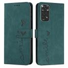 For Xiaomi Redmi Note 11 Global Skin Feel Heart Pattern Leather Phone Case(Green) - 1
