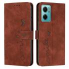 For Xiaomi Redmi Note 11e Skin Feel Heart Pattern Leather Phone Case(Brown) - 1