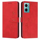 For Xiaomi Redmi Note 11e Skin Feel Heart Pattern Leather Phone Case(Red) - 1