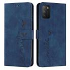 For Xiaomi Poco M3 Skin Feel Heart Pattern Leather Phone Case(Blue) - 1