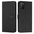 For Xiaomi Poco M3 Skin Feel Heart Pattern Leather Phone Case(Black) - 1