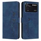 For Xiaomi Poco M4 Pro Skin Feel Heart Pattern Leather Phone Case(Blue) - 1