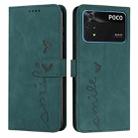 For Xiaomi Poco M4 Pro Skin Feel Heart Pattern Leather Phone Case(Green) - 1