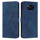 For Xiaomi Poco X3 NFC Skin Feel Heart Pattern Leather Phone Case(Blue) - 1