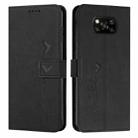 For Xiaomi Poco X3 NFC Skin Feel Heart Pattern Leather Phone Case(Black) - 1