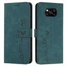 For Xiaomi Poco X3 NFC Skin Feel Heart Pattern Leather Phone Case(Green) - 1