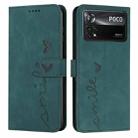 For Xiaomi Poco X4 Pro 5G Skin Feel Heart Pattern Leather Phone Case(Green) - 1