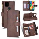 For Google Pixel 5a 5G Litchi Texture Zipper Leather Phone Case(Brown) - 1