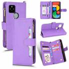 For Google Pixel 5 5G Litchi Texture Zipper Leather Phone Case(Purple) - 1