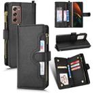 For Samsung Galaxy Z Fold2 5G Litchi Texture Zipper Leather Phone Case(Black) - 1
