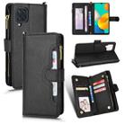 For Samsung Galaxy A23 4G / M22 4G Litchi Texture Zipper Leather Phone Case(Black) - 1
