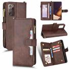 For Samsung Galaxy Note20 Litchi Texture Zipper Leather Phone Case(Brown) - 1