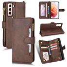 For Samsung Galaxy S21+ 5G Litchi Texture Zipper Leather Phone Case(Brown) - 1