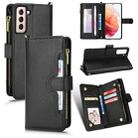 For Samsung Galaxy S21 5G Litchi Texture Zipper Leather Phone Case(Black) - 1