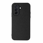 For Huawei Enjoy 50 China/nova Y70 4G Global/nova Y70 Plus Fine Hole Carbon Fiber Texture Shockproof Phone Case(Black) - 1