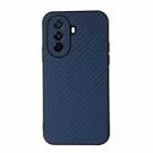 For Huawei Enjoy 50 China/nova Y70 4G Global/nova Y70 Plus Fine Hole Carbon Fiber Texture Shockproof Phone Case(Blue) - 1