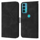 For Motorola Moto E20 / E30 / E40 RFID Geometric Line Flip Leather Phone Case(Black) - 1