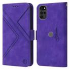 For Motorola Moto G22 RFID Geometric Line Flip Leather Phone Case(Purple) - 1