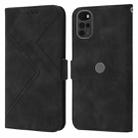 For Motorola Moto G22 RFID Geometric Line Flip Leather Phone Case(Black) - 1