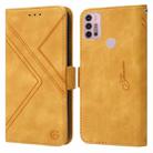 For Motorola Moto G30 / G10 / G20 RFID Geometric Line Flip Leather Phone Case(Yellow) - 1