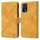 For OPPO A16 RFID Geometric Line Flip Leather Phone Case(Yellow) - 1