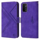 For OPPO A54 5G / A74 5G RFID Geometric Line Flip Leather Phone Case(Purple) - 1