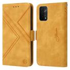 For OPPO A54 5G / A74 5G RFID Geometric Line Flip Leather Phone Case(Yellow) - 1