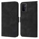 For OPPO A54 5G / A74 5G RFID Geometric Line Flip Leather Phone Case(Black) - 1