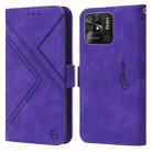 For Xiaomi Redmi 10C Global RFID Geometric Line Flip Leather Phone Case(Purple) - 1