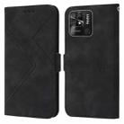 For Xiaomi Redmi 10C Global RFID Geometric Line Flip Leather Phone Case(Black) - 1