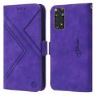 For Xiaomi Redmi Note 11 Global RFID Geometric Line Flip Leather Phone Case(Purple) - 1