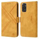 For Xiaomi Redmi Note 11 Global RFID Geometric Line Flip Leather Phone Case(Yellow) - 1