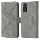 For Xiaomi Redmi Note 11 Global RFID Geometric Line Flip Leather Phone Case(Grey) - 1