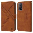 For Xiaomi Redmi Note 11 Pro 4G/5G Global RFID Geometric Line Flip Leather Phone Case(Brown) - 1