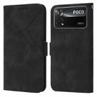 For Xiaomi Poco X4 Pro 5G RFID Geometric Line Flip Leather Phone Case(Black) - 1