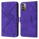 For Nokia G11 / G21 RFID Geometric Line Flip Leather Phone Case(Purple) - 1