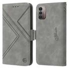 For Nokia G11 / G21 RFID Geometric Line Flip Leather Phone Case(Grey) - 1