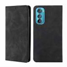 For Motorola Edge 30 Skin Feel Magnetic Horizontal Flip Leather Phone Case(Black) - 1