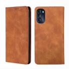 For Motorola Moto G 5G 2022 Skin Feel Magnetic Horizontal Flip Leather Phone Case(Light Brown) - 1