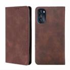 For Motorola Moto G 5G 2022 Skin Feel Magnetic Horizontal Flip Leather Phone Case(Dark Brown) - 1