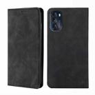 For Motorola Moto G 5G 2022 Skin Feel Magnetic Horizontal Flip Leather Phone Case(Black) - 1