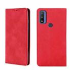 For Motorola G Pure Skin Feel Magnetic Horizontal Flip Leather Phone Case(Red) - 1