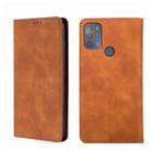 For Motorola Moto G50 Skin Feel Magnetic Horizontal Flip Leather Phone Case(Light Brown) - 1